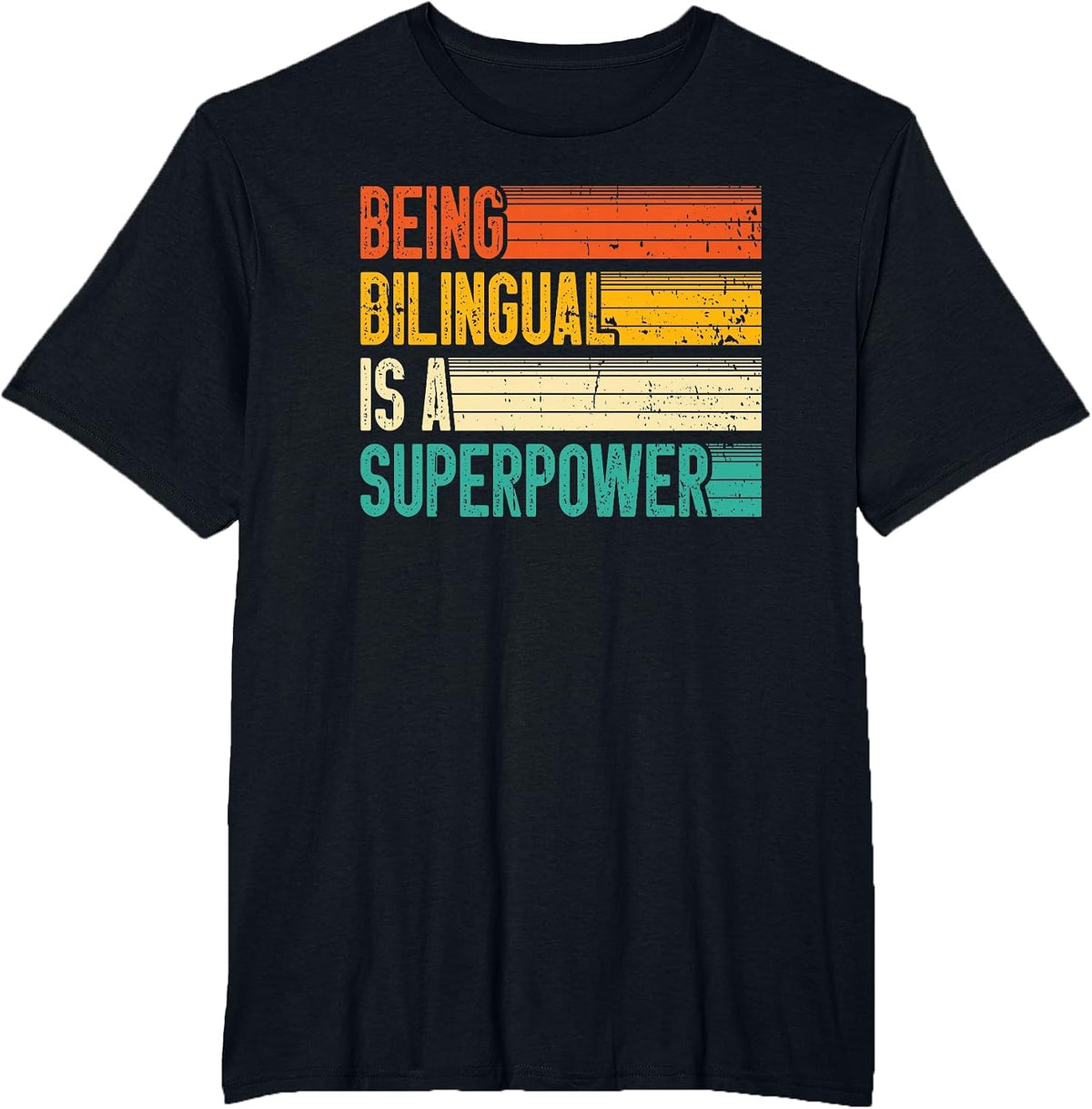 Being Bilingual is A Superpower Spanish Teacher T-Shirt - Black