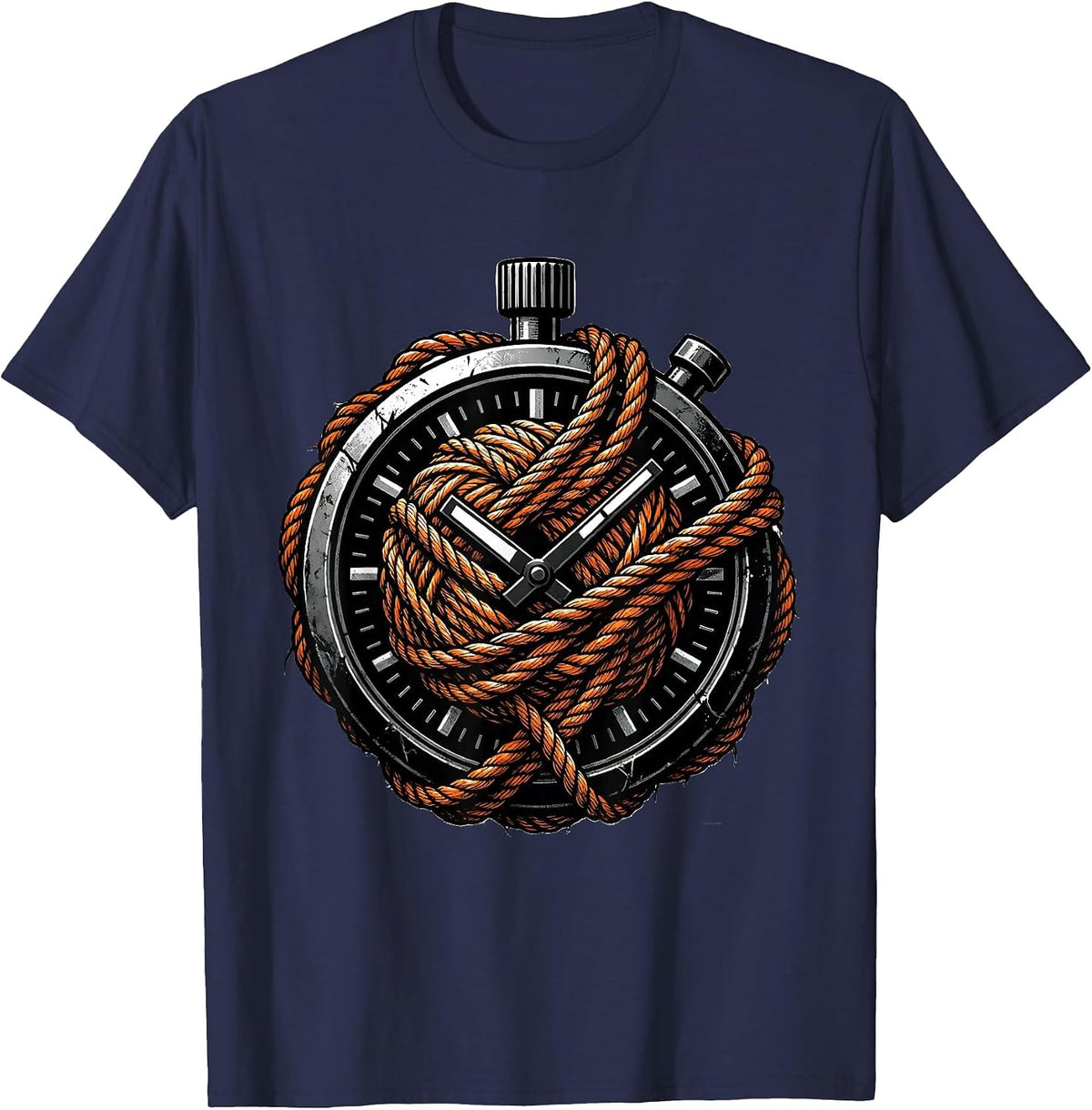 Men's Chaos Coordinator Stopwatch Tangled in Yarn T-Shirt - Navy Blue