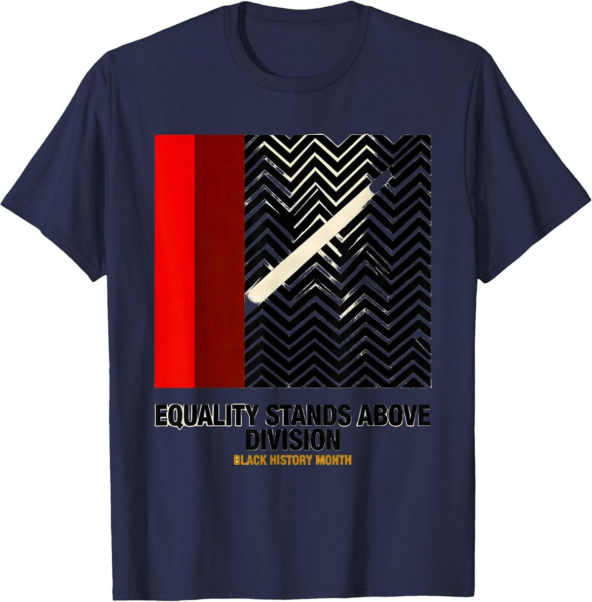 Men's Equality Stands Above Division — Black History Month T-Shirt - Navy Blue