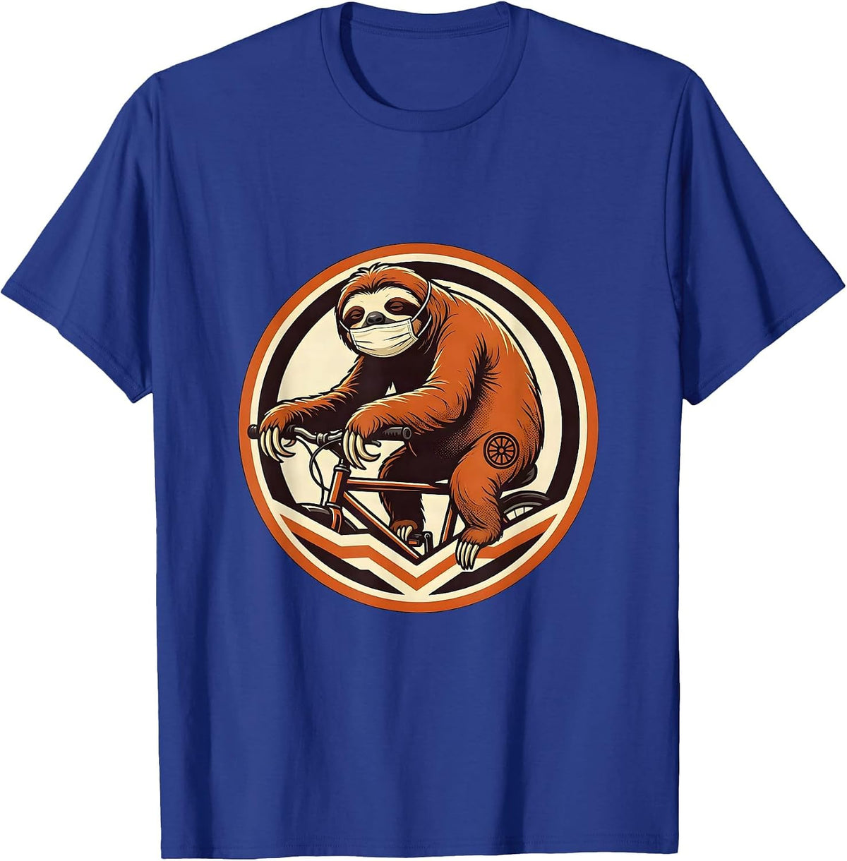 Sealed Sloth Badge Funny Animal Lover Novelty T-Shirt - Royal Blue