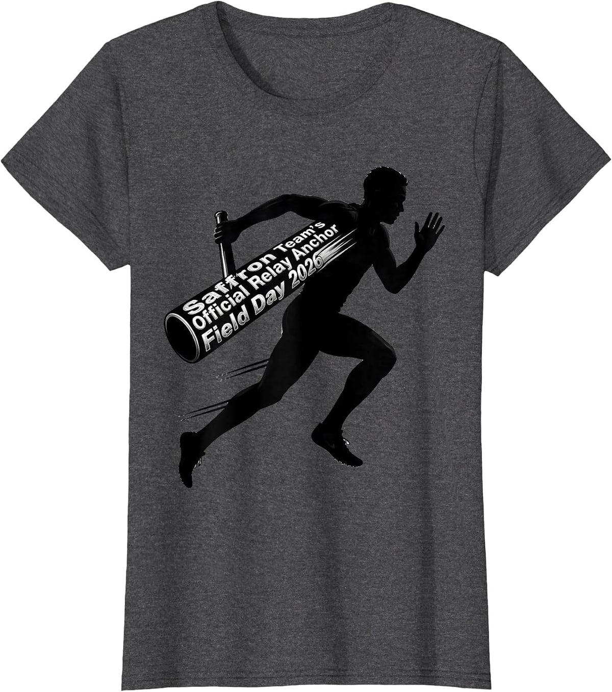 Women's Saffron Team's Official Relay Anchor — Field Day 2026 T-Shirt - Dark Heather Grey