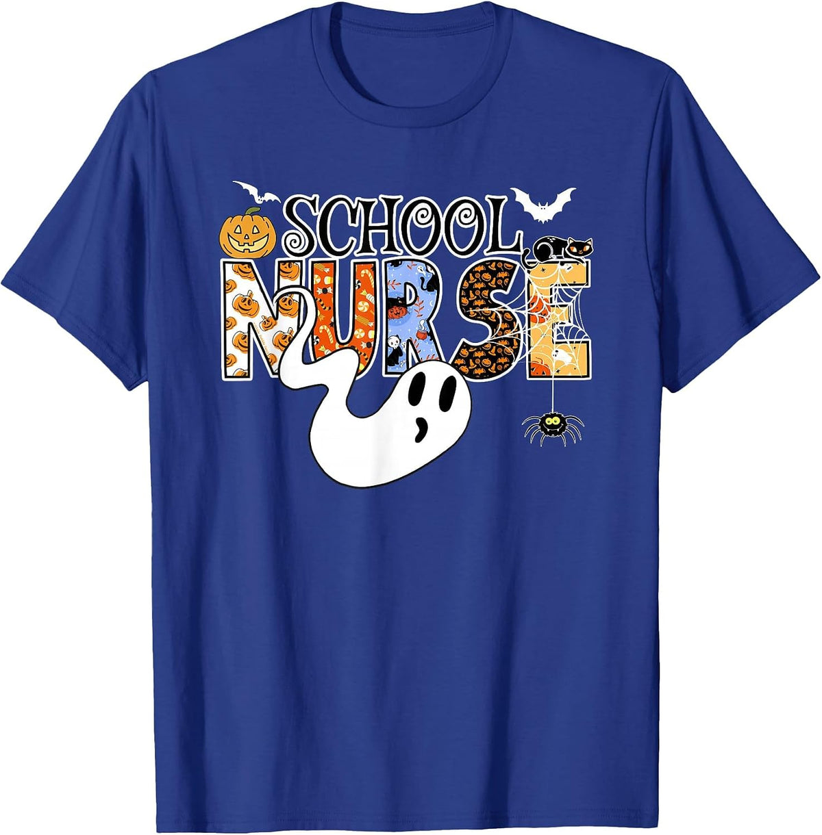 Fun School Nurse Halloween Costume School Nurse Halloween T-Shirt - Royal Blue