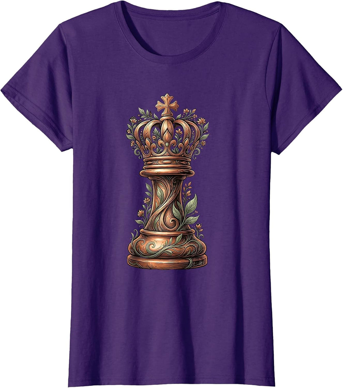 Women's Chess King Standing After Battle Graphic T-Shirt - Purple