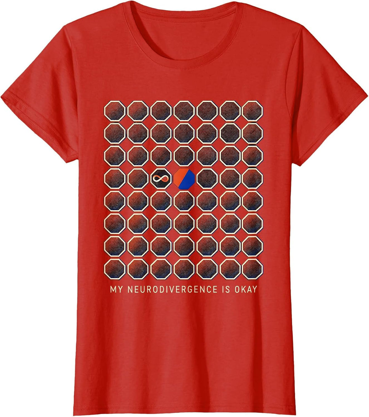 Women's My Neurodivergence Is Okay Funny Neurodiversity Acceptance T-Shirt - Red