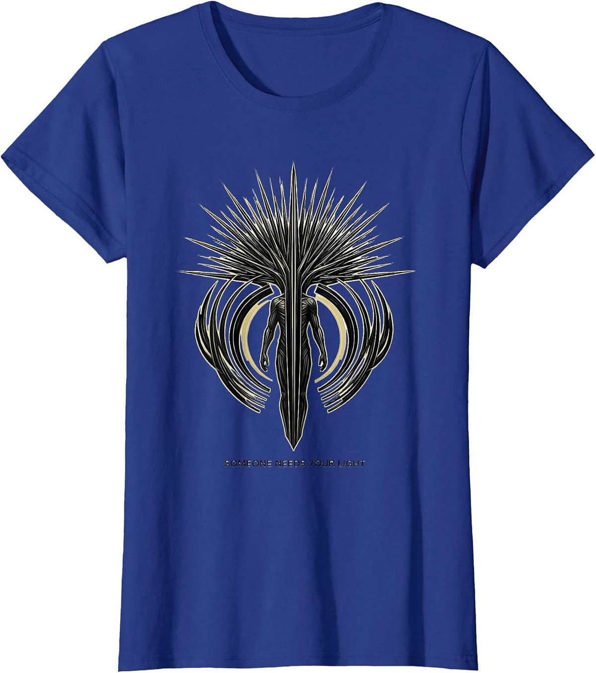 Women's Someone Needs Your Light Inspirational Design T-Shirt - Royal Blue