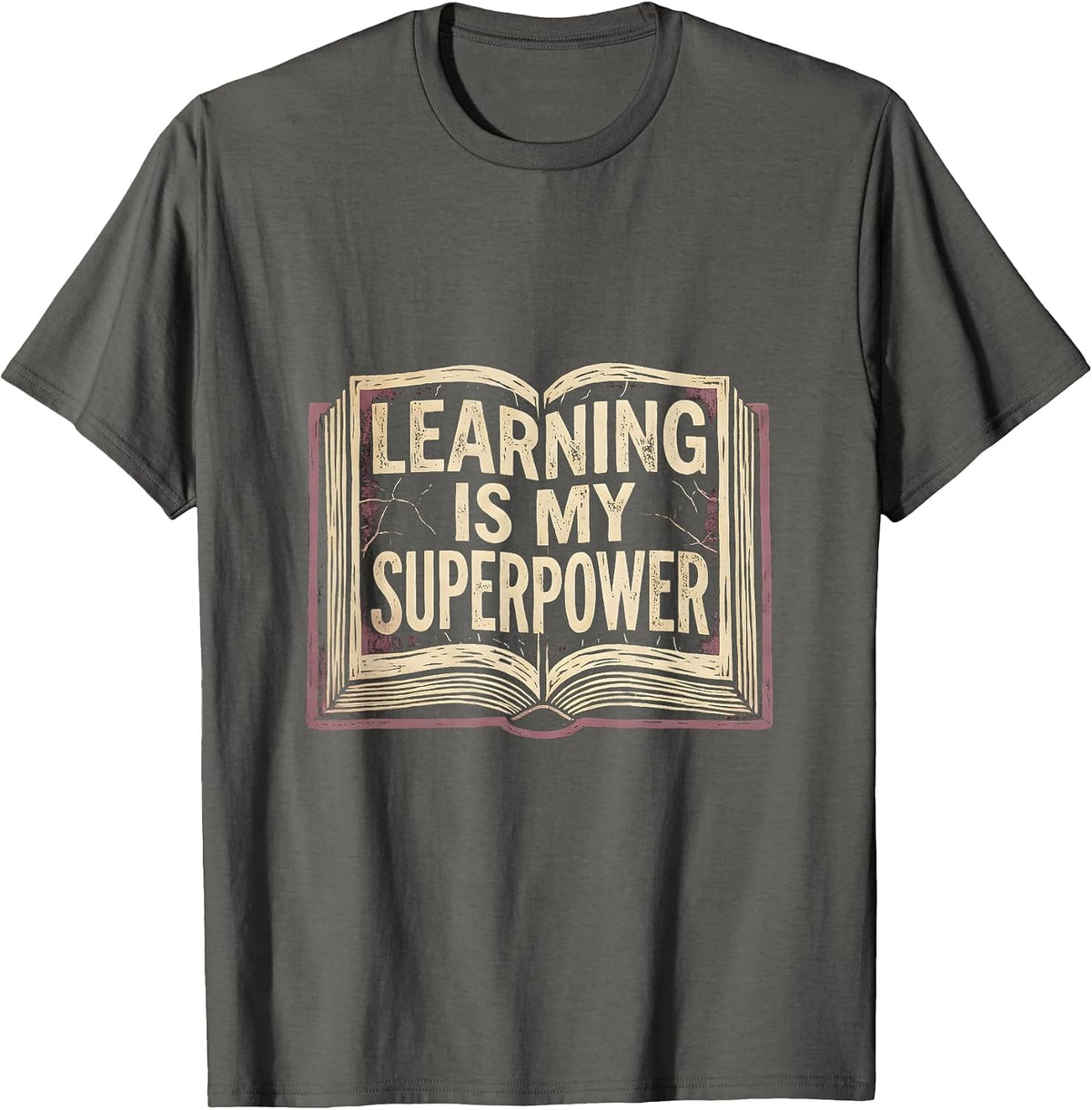 Learning Is My Superpower Second Grade Design T-Shirt - Asphalt Grey