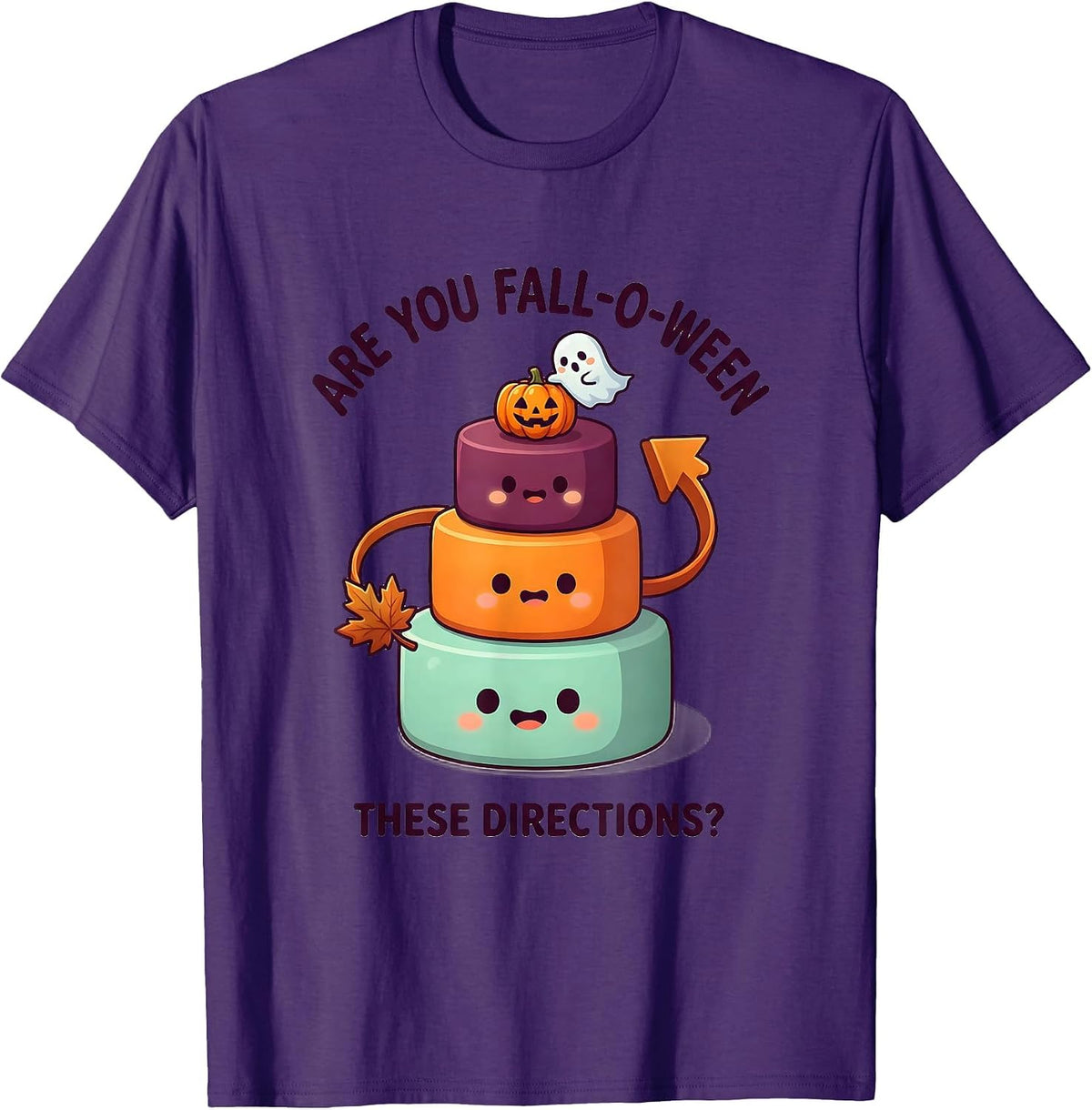 Are You Fall-O-Ween These Directions Cute Kawaii Teacher T-Shirt - Purple