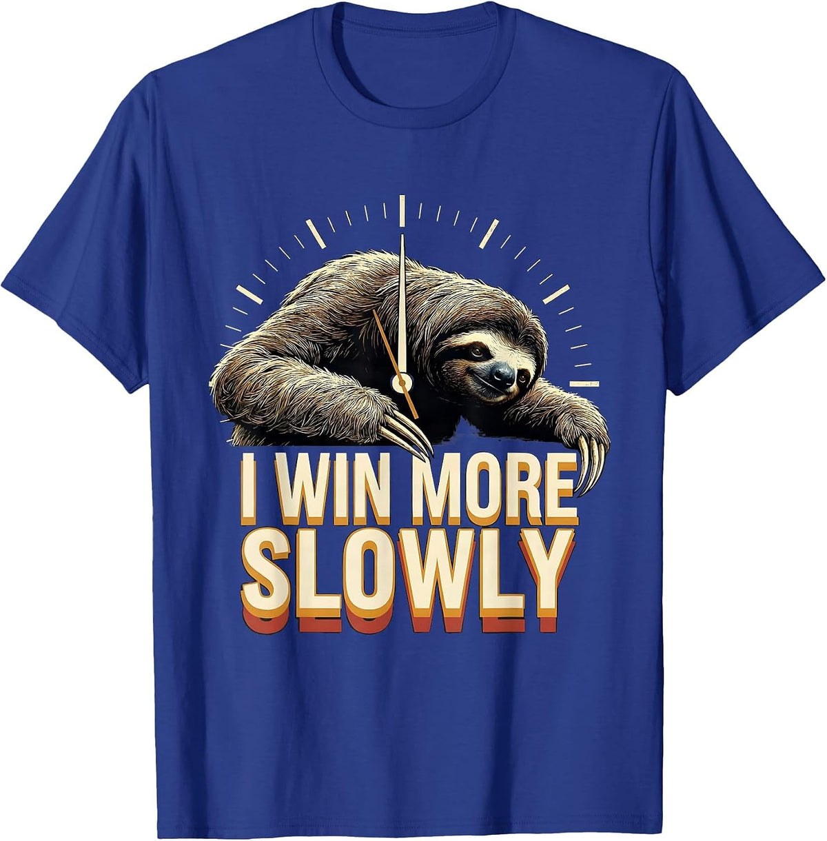 Men's I Win More Slowly Funny Sloth Lover Humor Animal Affinity T-Shirt - Royal Blue