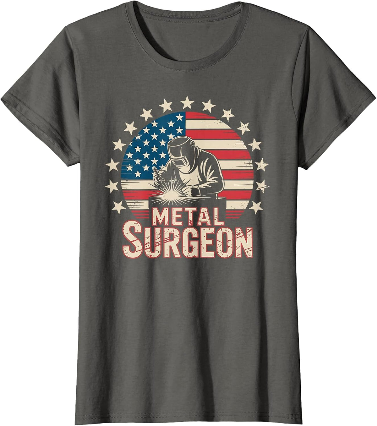 Funn Welder USA Patriotic Metal Surgeon T-Shirt - Asphalt Grey