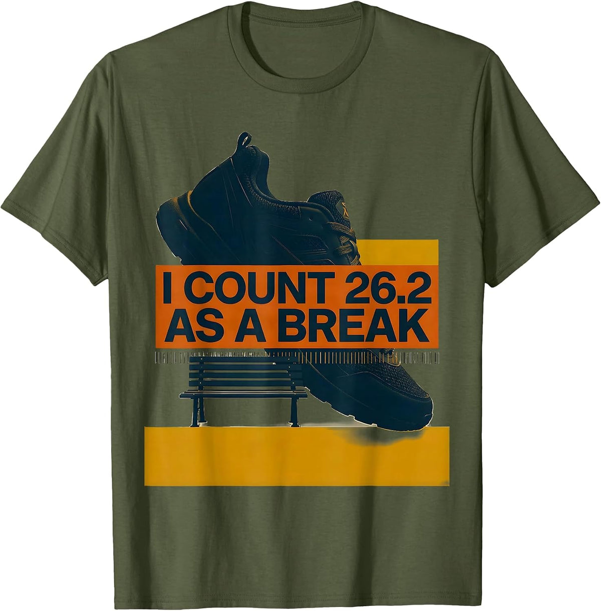 Men's I Count 26.2 As A Break Funny Runner Marathon Gift T-Shirt - Olive Green