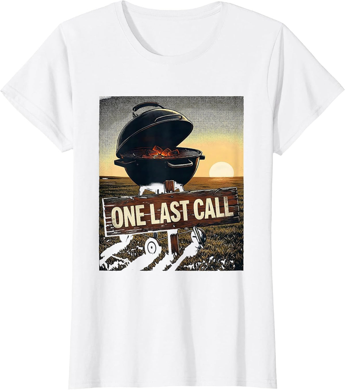 One Last Call Funny Grill Dad BBQ Pitmaster Humor T-Shirt - White
