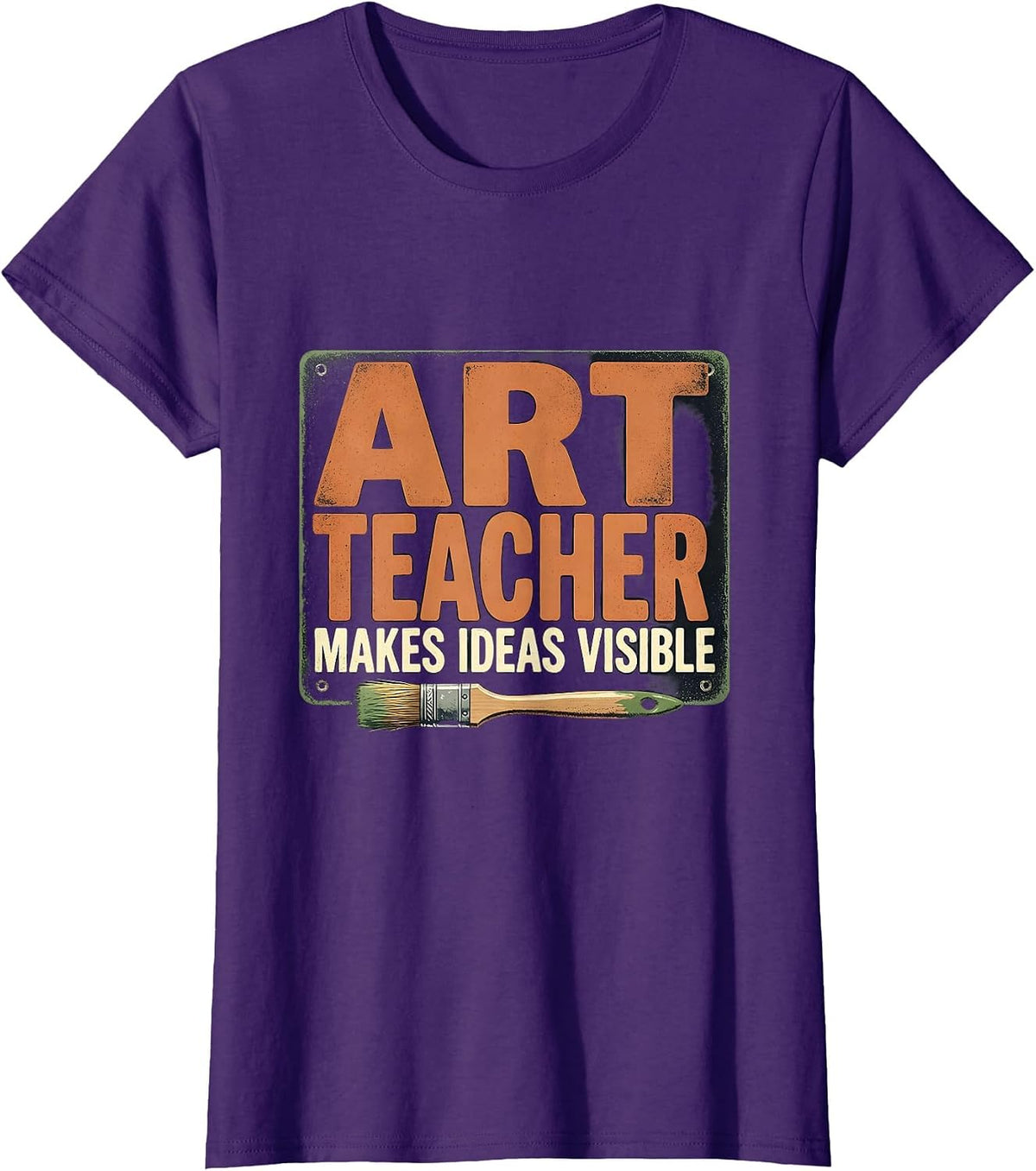 Women's Art Teacher Makes Ideas Visible Funny Teacher Humor T-Shirt - Purple
