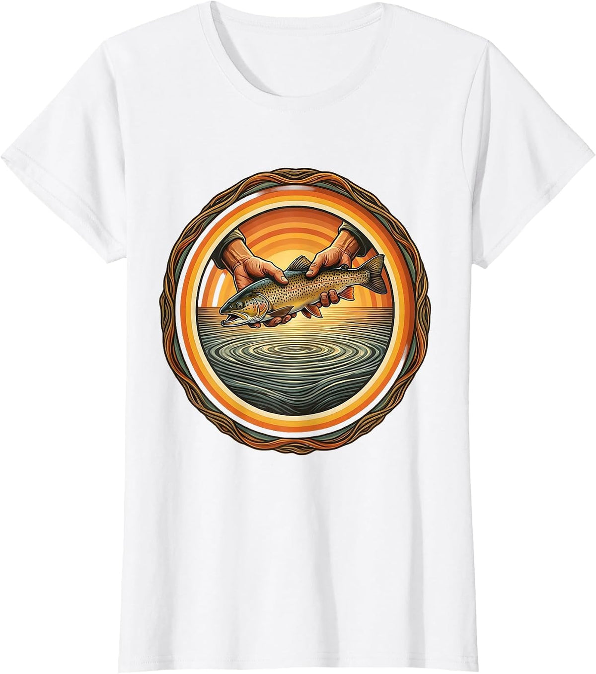 Catch and Release Trout Fishing Graphic T-Shirt - White
