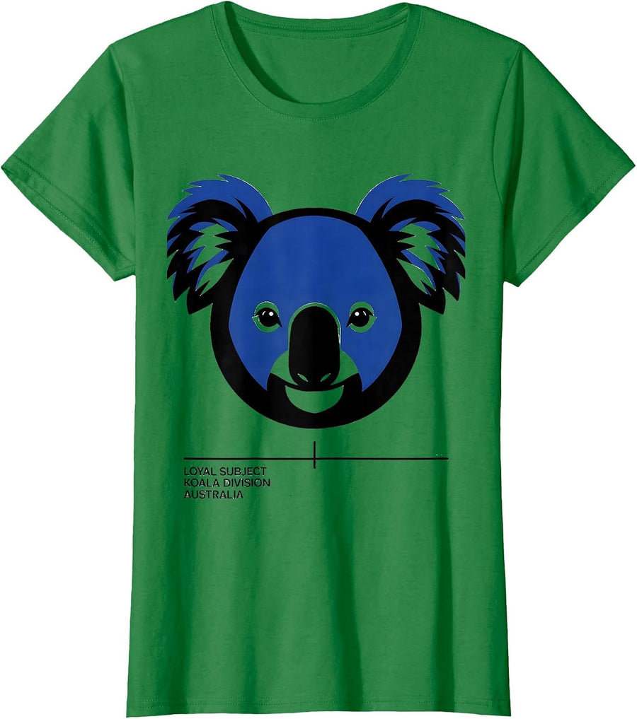 Women's Loyal Subject Koala Division Australia Travel Souvenir T-Shirt - Kelly Green