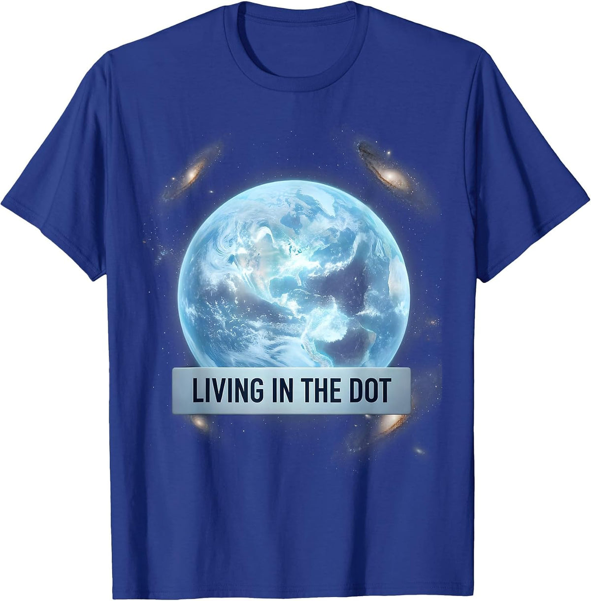 Living in the Dot Minimalist Graphic Design T-Shirt - Royal Blue