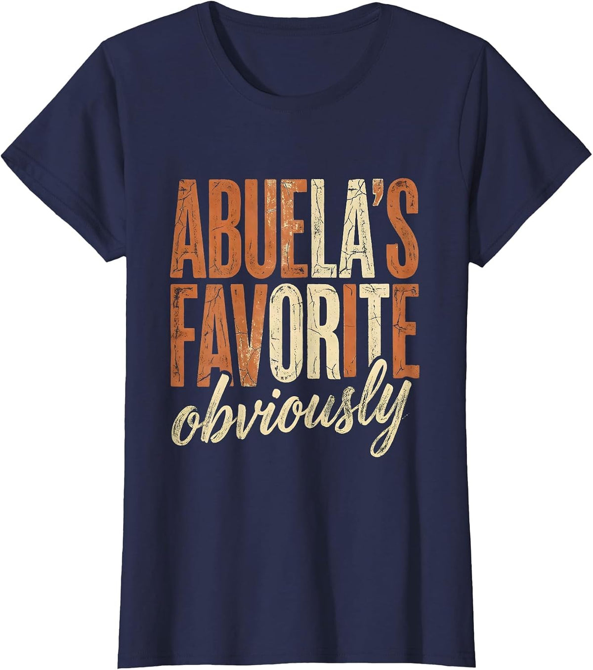 Women's Abuela's Favorite Obviously Mexican Heritage Design T-Shirt - Navy Blue