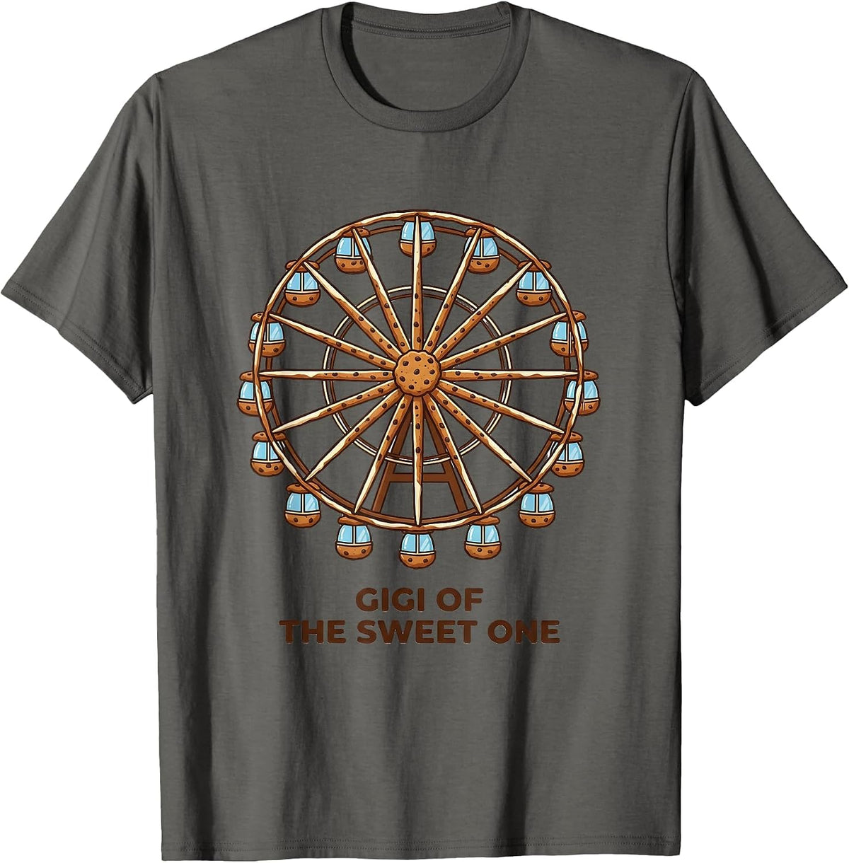 Gigi Of The Sweet One First Birthday Matching Cookies T-Shirt - Asphalt Grey