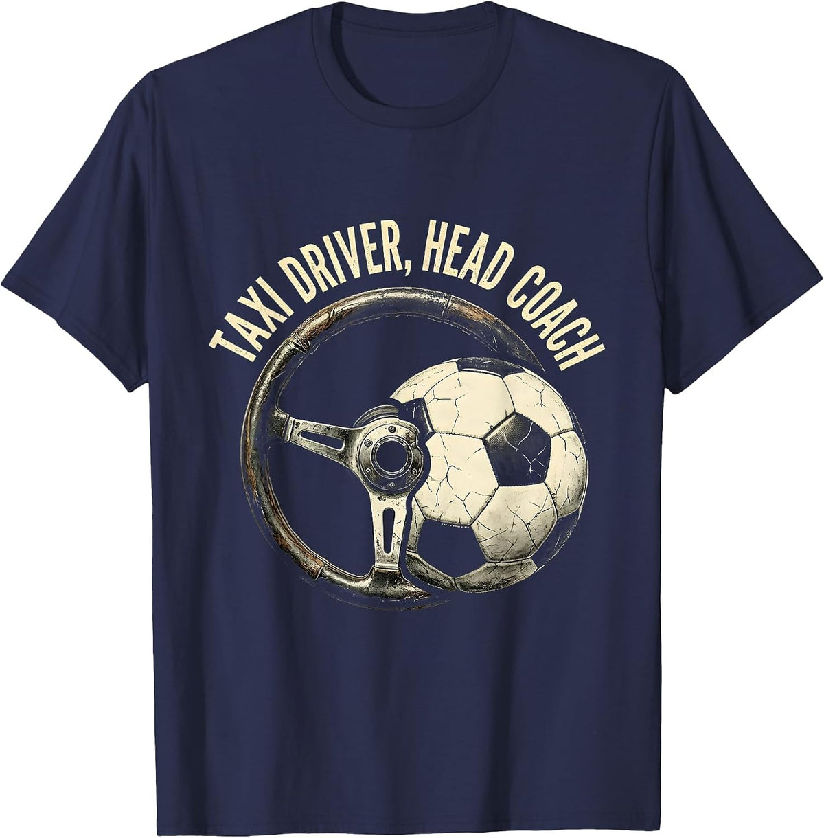 Soccer Dad Taxi Driver Head Coach Design T-Shirt - Navy Blue