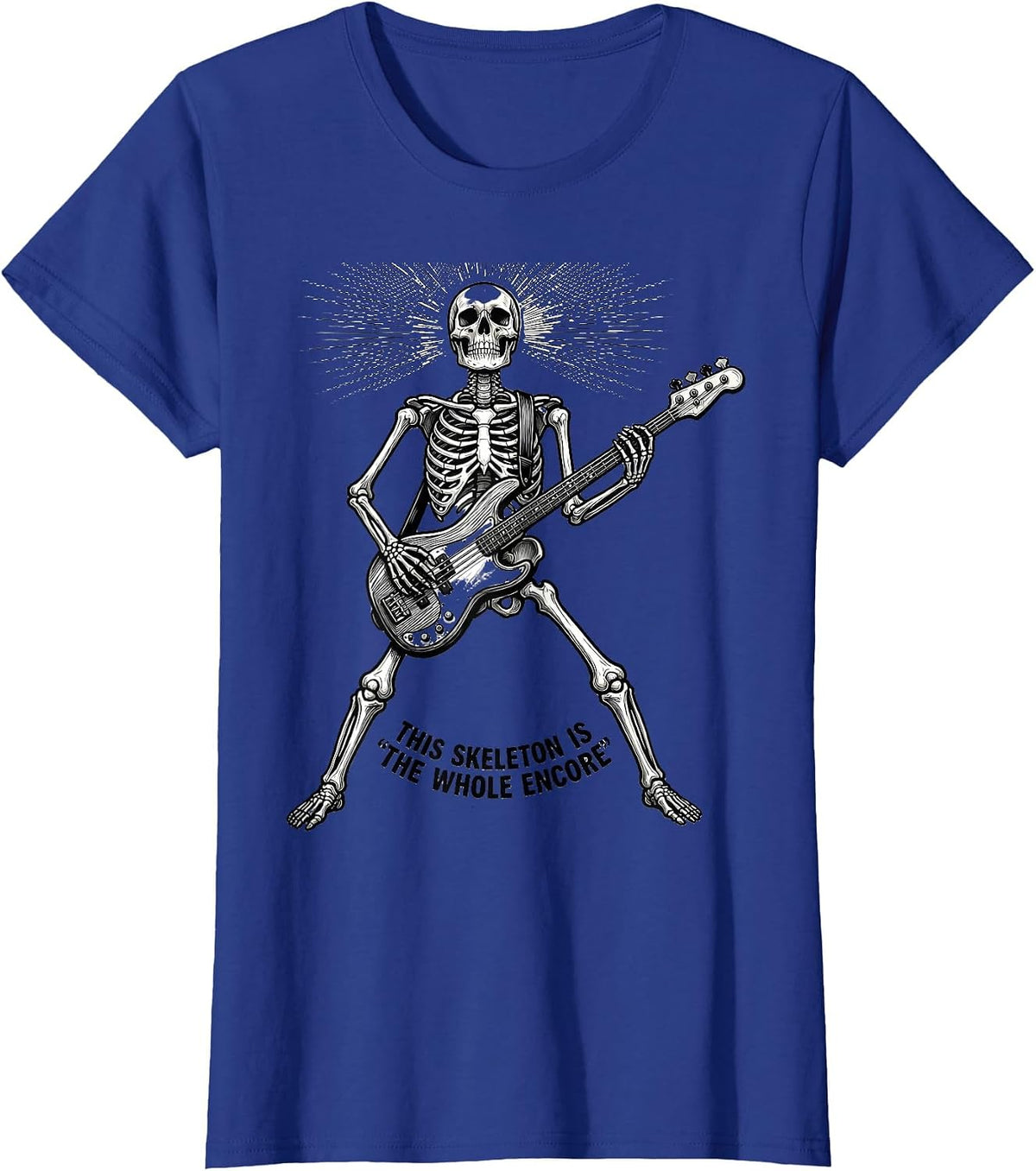 Women's This Skeleton Is The Whole Encore Punk Rock Skeleton Skull T-Shirt - Royal Blue