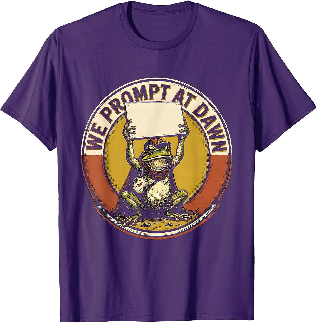 Men's We Prompt At Dawn Funny Frog Teacher Back to School T-Shirt - Purple