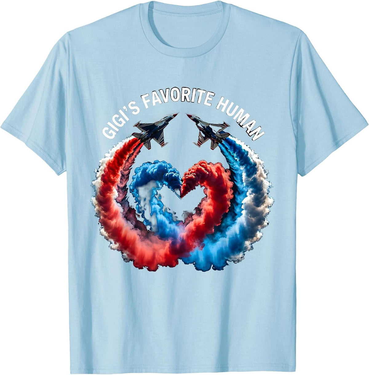 Gigi's Favorite Human Grandma Love Design T-Shirt - Baby Blue