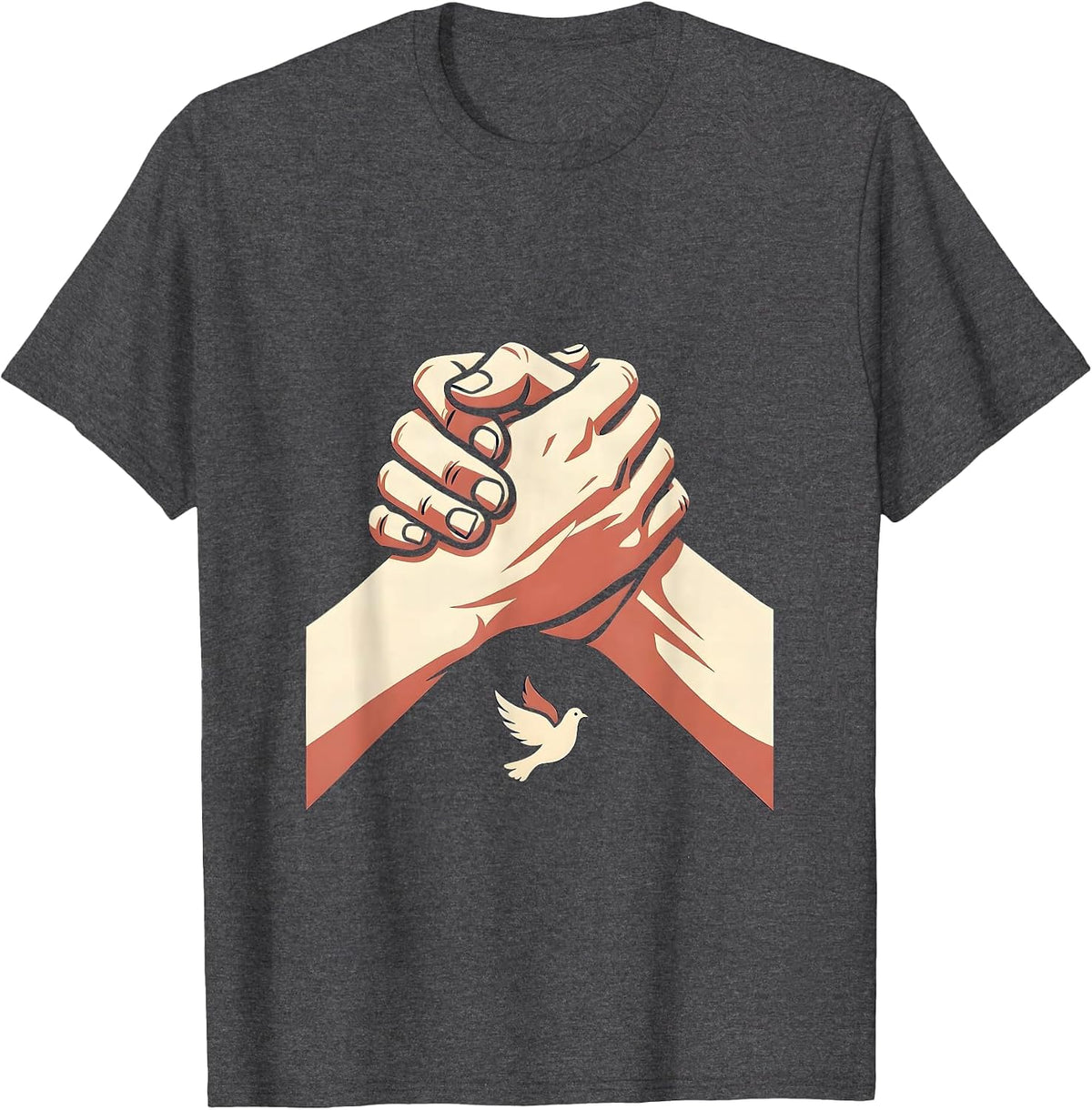 Social Worker Helping Hands Graphic Design T-Shirt - Dark Heather Grey