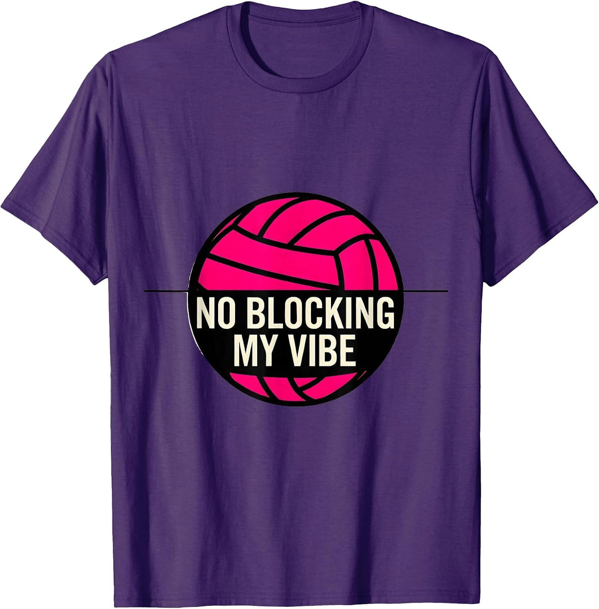 No Blocking My Vibe Volleyball Minimalist Design T-Shirt - Purple
