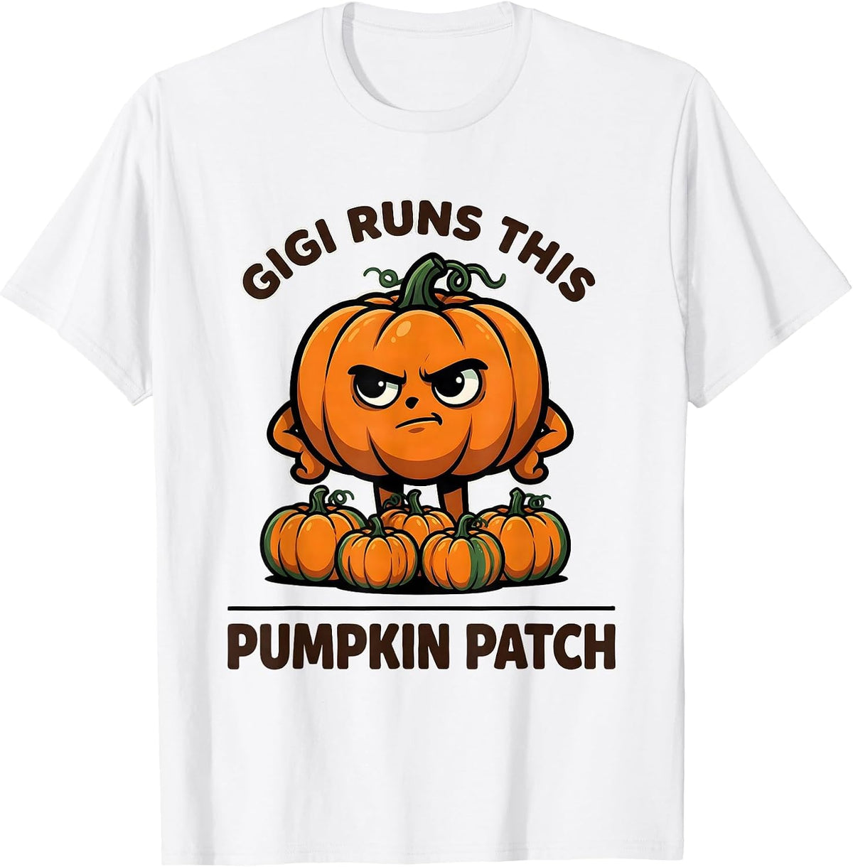 Men's Gigi Runs This Pumpkin Patch Funny Grandma Halloween T-Shirt - White