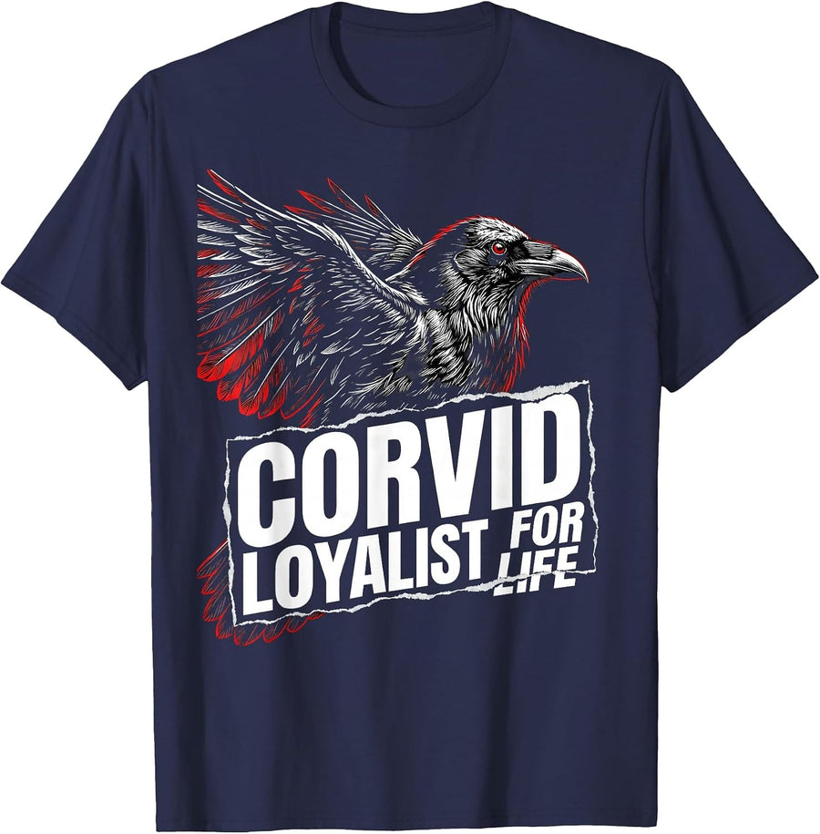 Corvid Loyalist For Life Bird Fan Design T-Shirt - Navy Blue