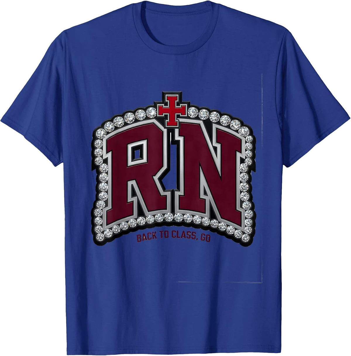 Back to Class Go School Nurse Design T-Shirt - Royal Blue