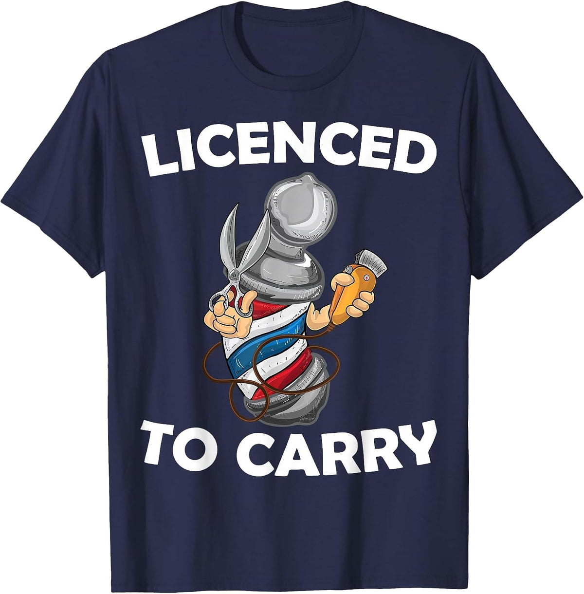 Funny Barber Design for Men Hair Stylist Barbershop Lovers T-Shirt - Navy Blue