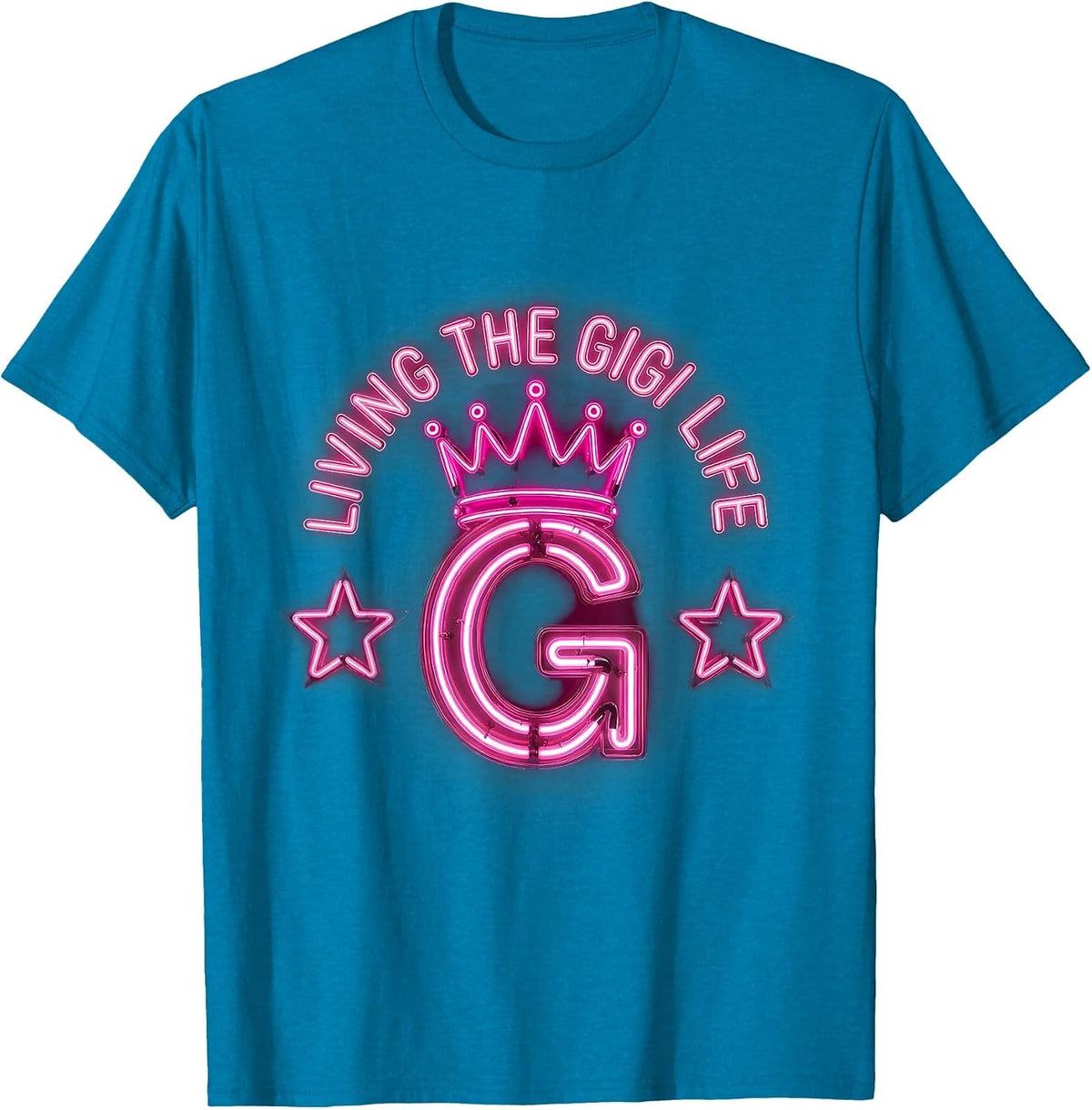 Living the Gigi Life Grandma Design T-Shirt - Sapphire Blue