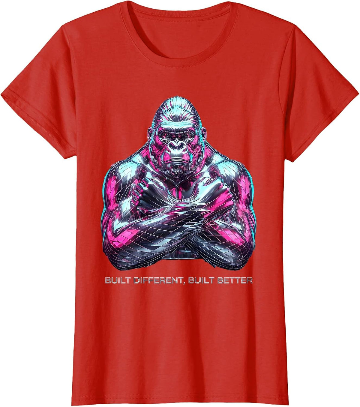 Built Different Built Better Boss Mindset Design T-Shirt - Red