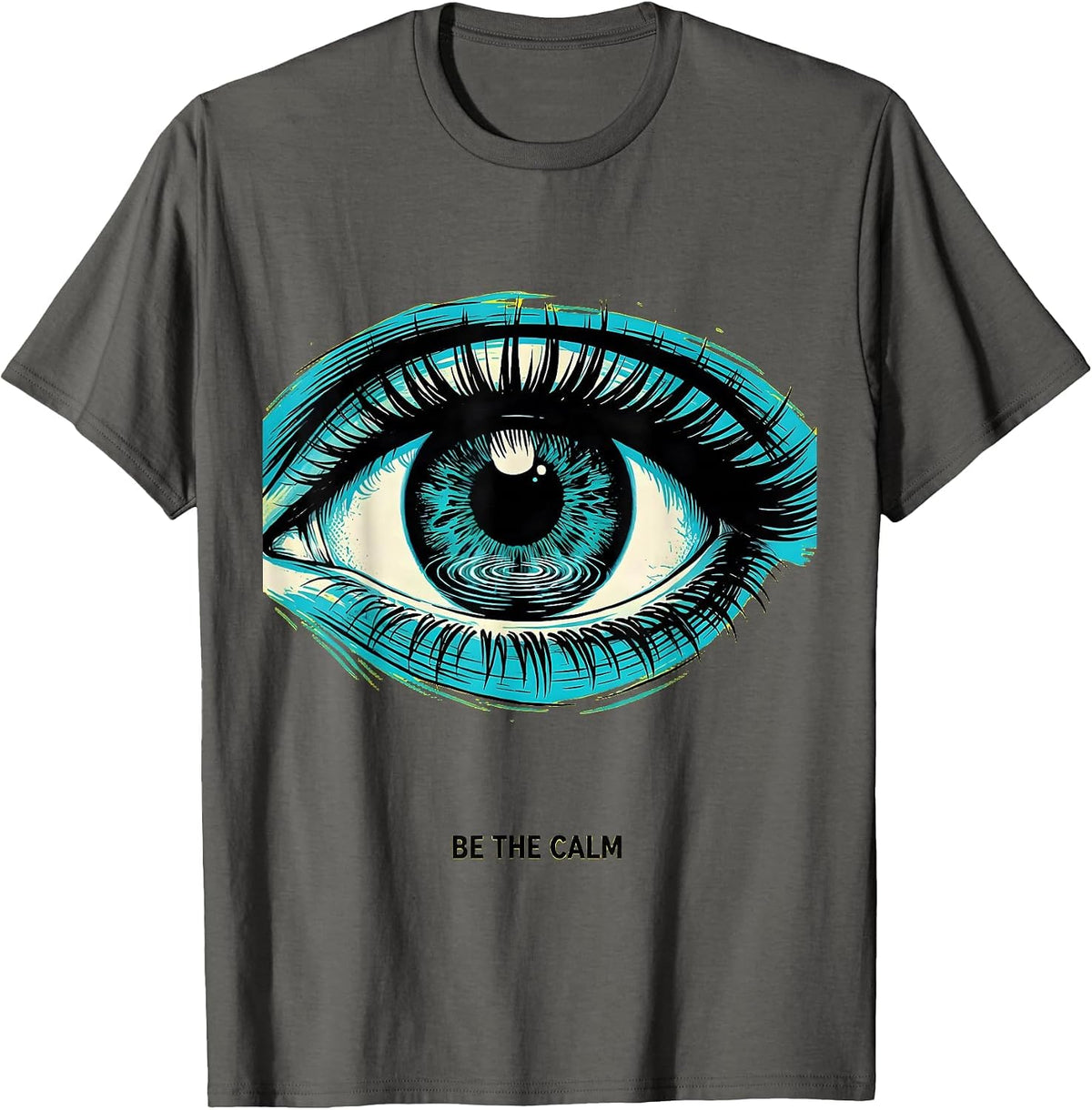 Men's Be the Calm Mindfulness Inspirational Design T-Shirt - Asphalt Grey