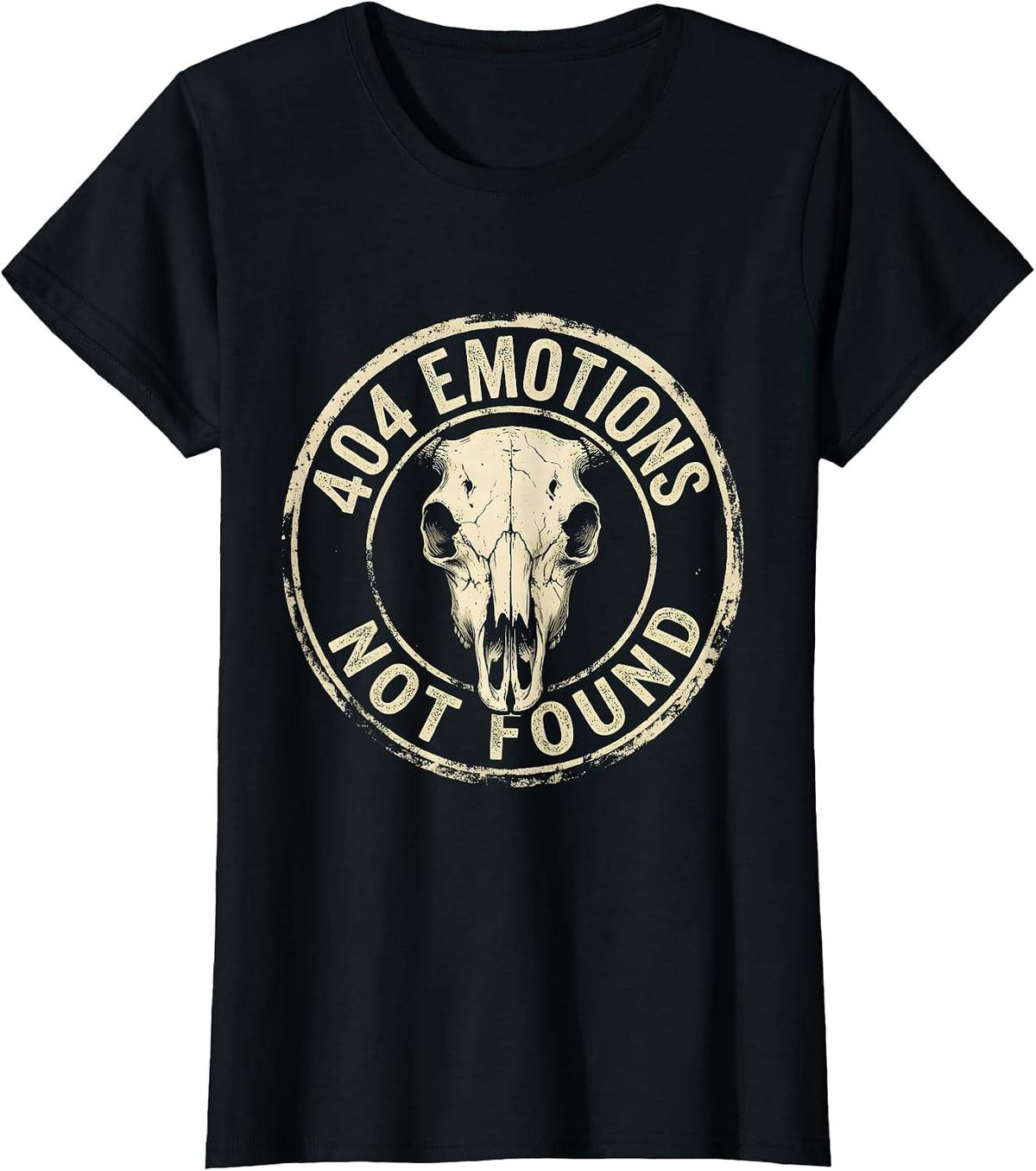404 Emotions Not Found Funny Tech Humor Design T-Shirt - Black