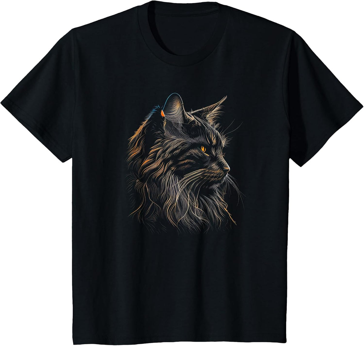 Maine Coon Cat T-Shirt - Black