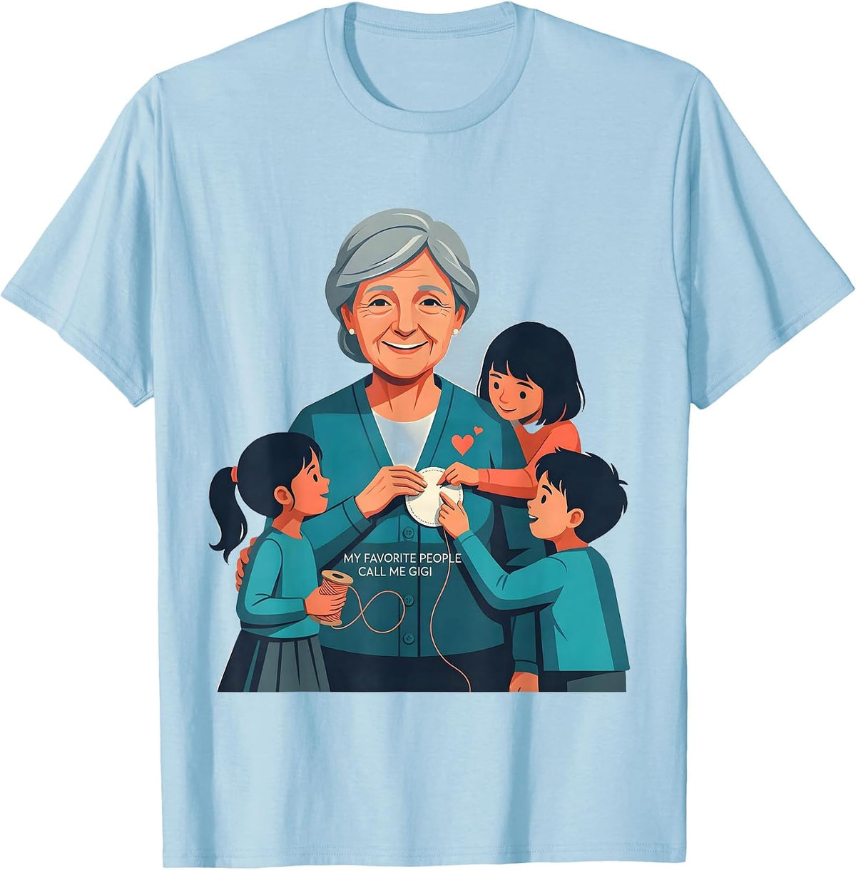 Men's My Favorite People Call Me Gigi Sentimental Grandmother Gift T-Shirt - Baby Blue