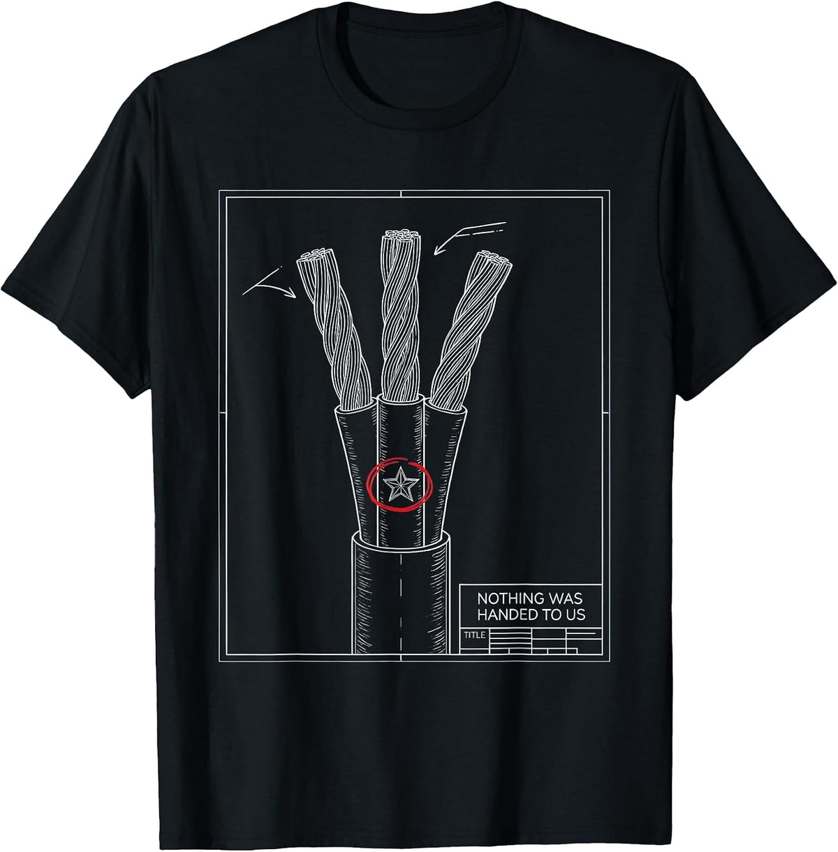 Men's Nothing Was Handed To Us Union Strong Labor Day Skilled T-Shirt - Black