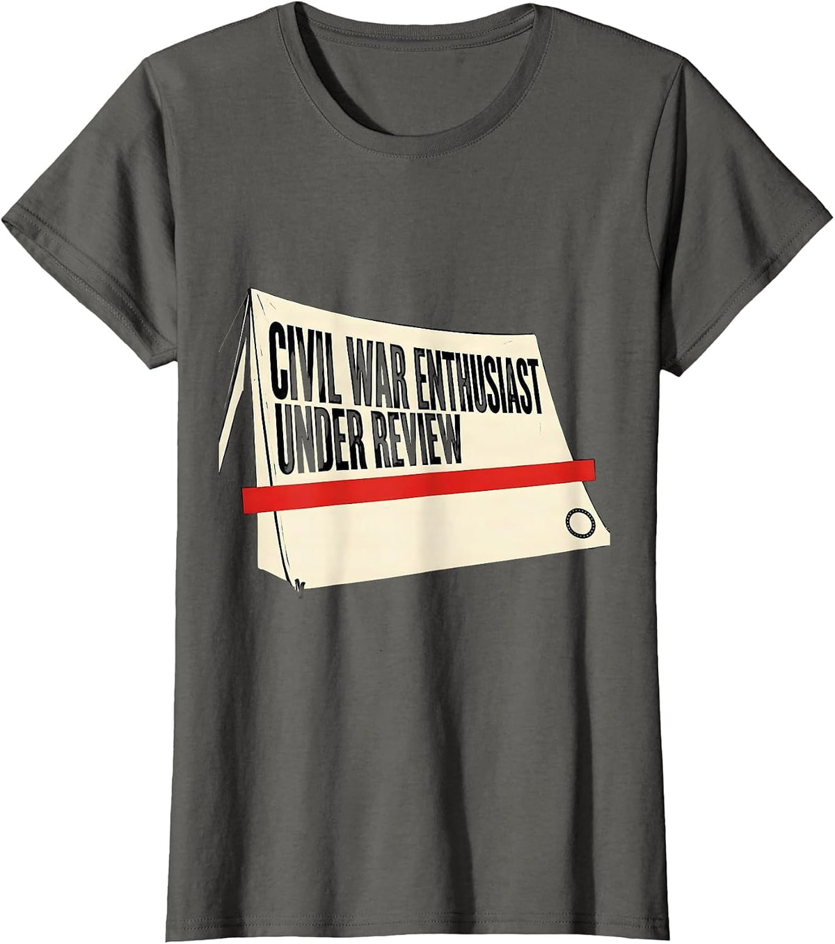 Women's Civil War Enthusiast Under Review Funny History Teacher Gift T-Shirt - Asphalt Grey