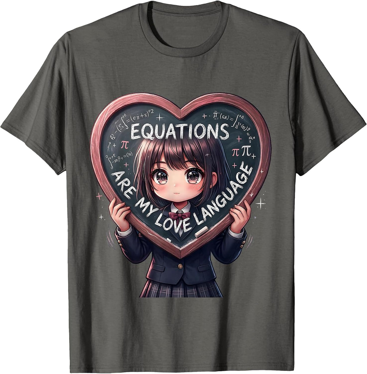 Equations Are My Love Language Math Teacher T-Shirt - Asphalt Grey