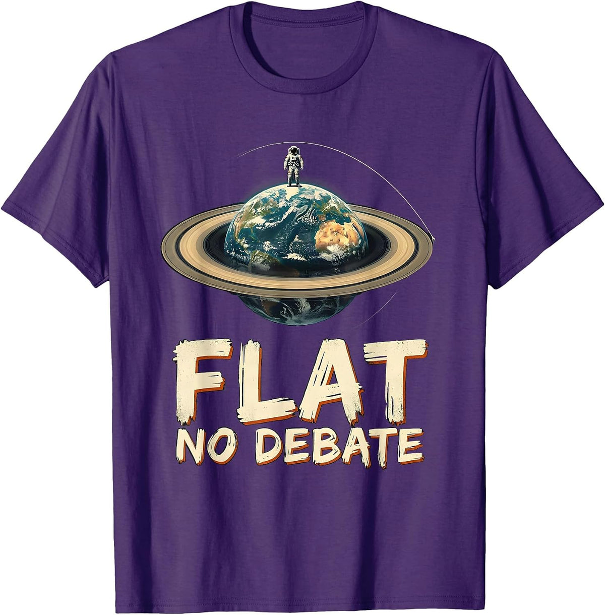 Flat No Debate Funny Flat Earth Conspiracy Theory Gift T-Shirt - Purple