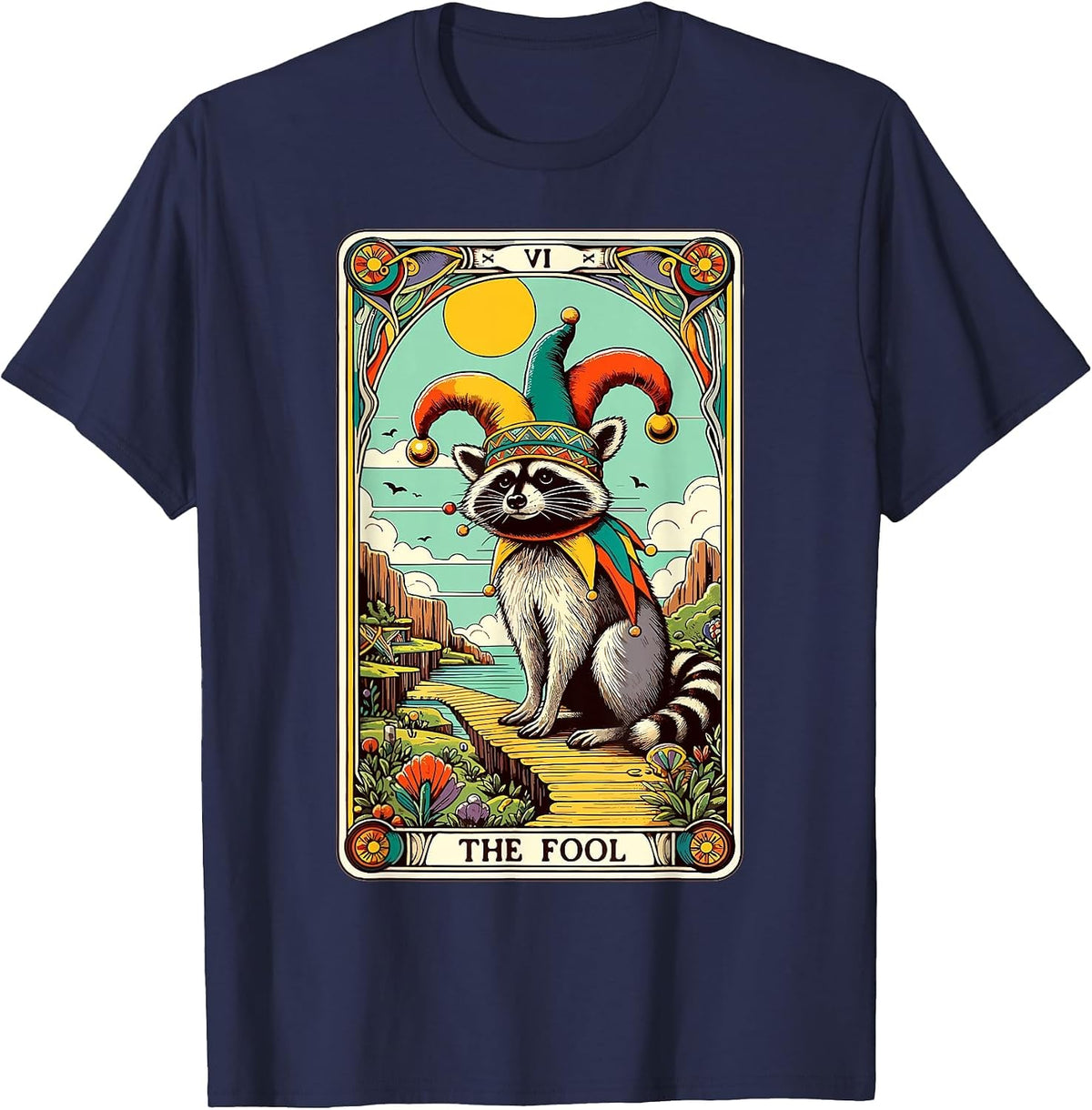 Raccoon Tarot Card The Fool Racoon Raccoon T-Shirt - Navy Blue