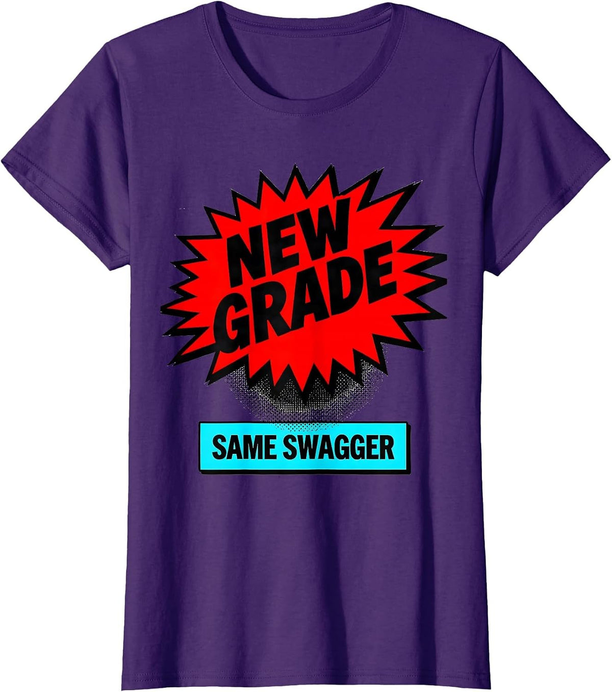 Women's New Grade Same Swagger Pop Art Teacher Back To School First T-Shirt - Purple
