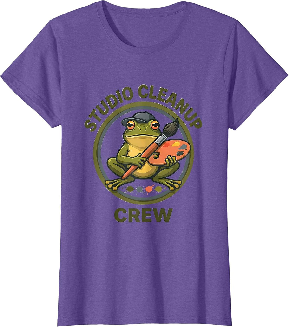 Women's Studio Cleanup Crew Funny Art Teacher Back to School T-Shirt - Purple Heather