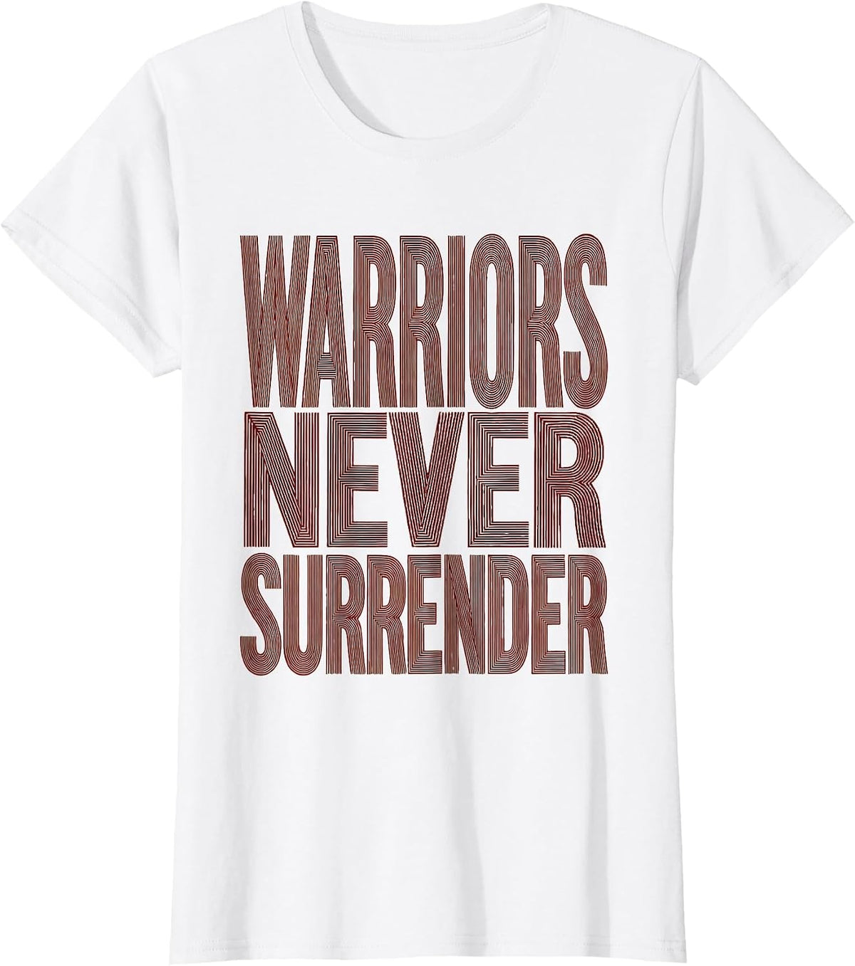 Women's Warriors Never Surrender Crusader Design T-Shirt - White