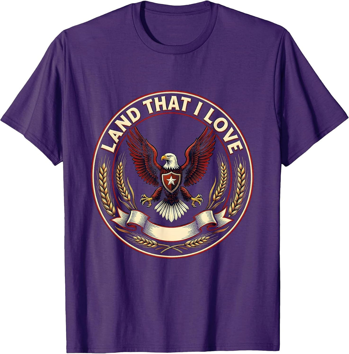 Land That I Love Memorial Day Patriotic Design T-Shirt - Purple