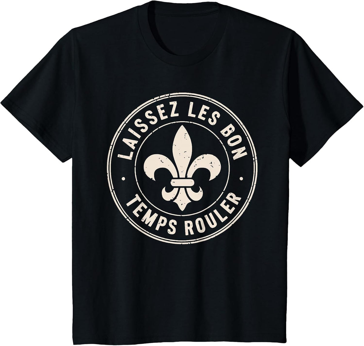 Laissez les Bon Temps Rouler Mardi gras Fleur de lis T-Shirt - Black