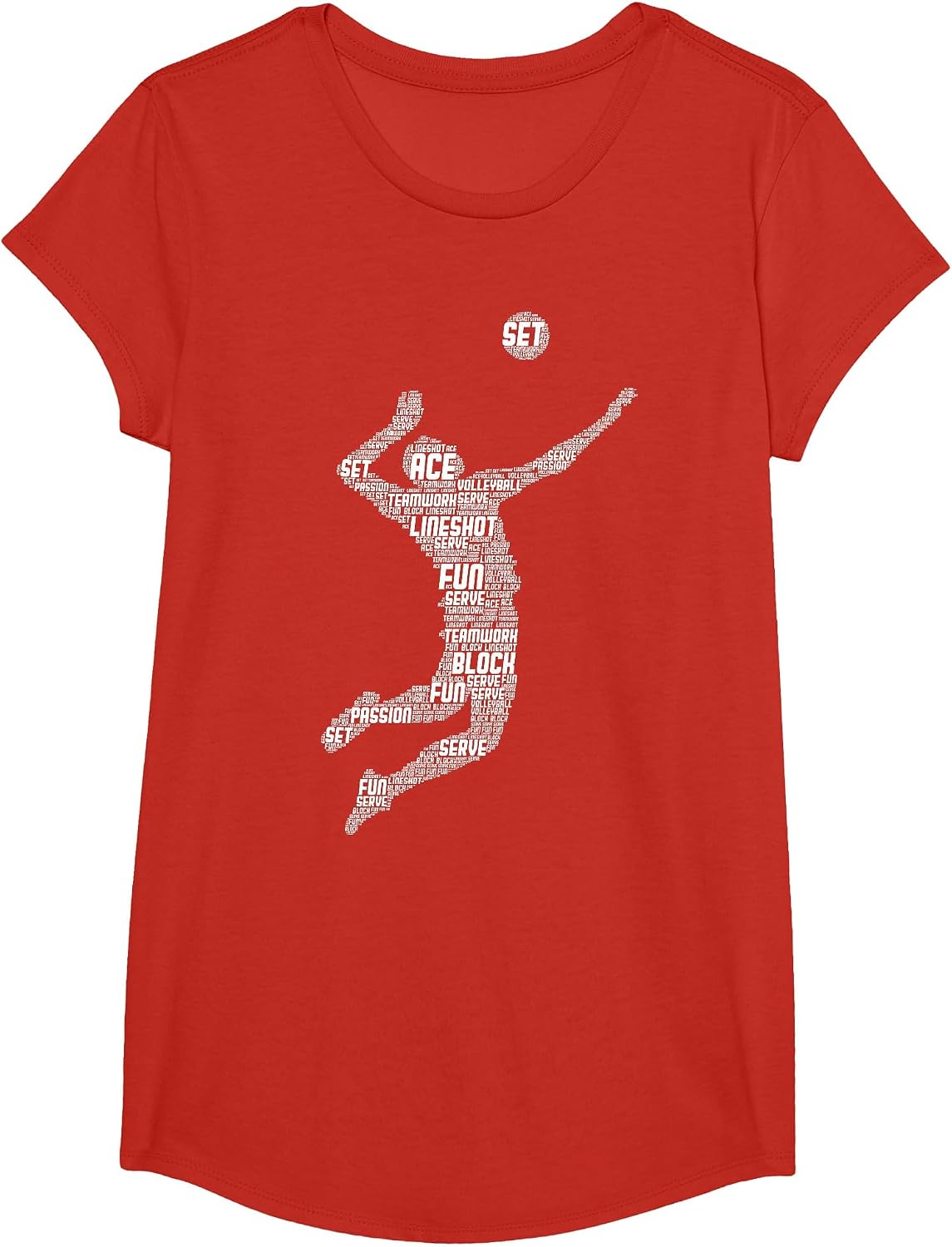 Volleyball Player Boys Youth Men T-Shirt - Girls Red