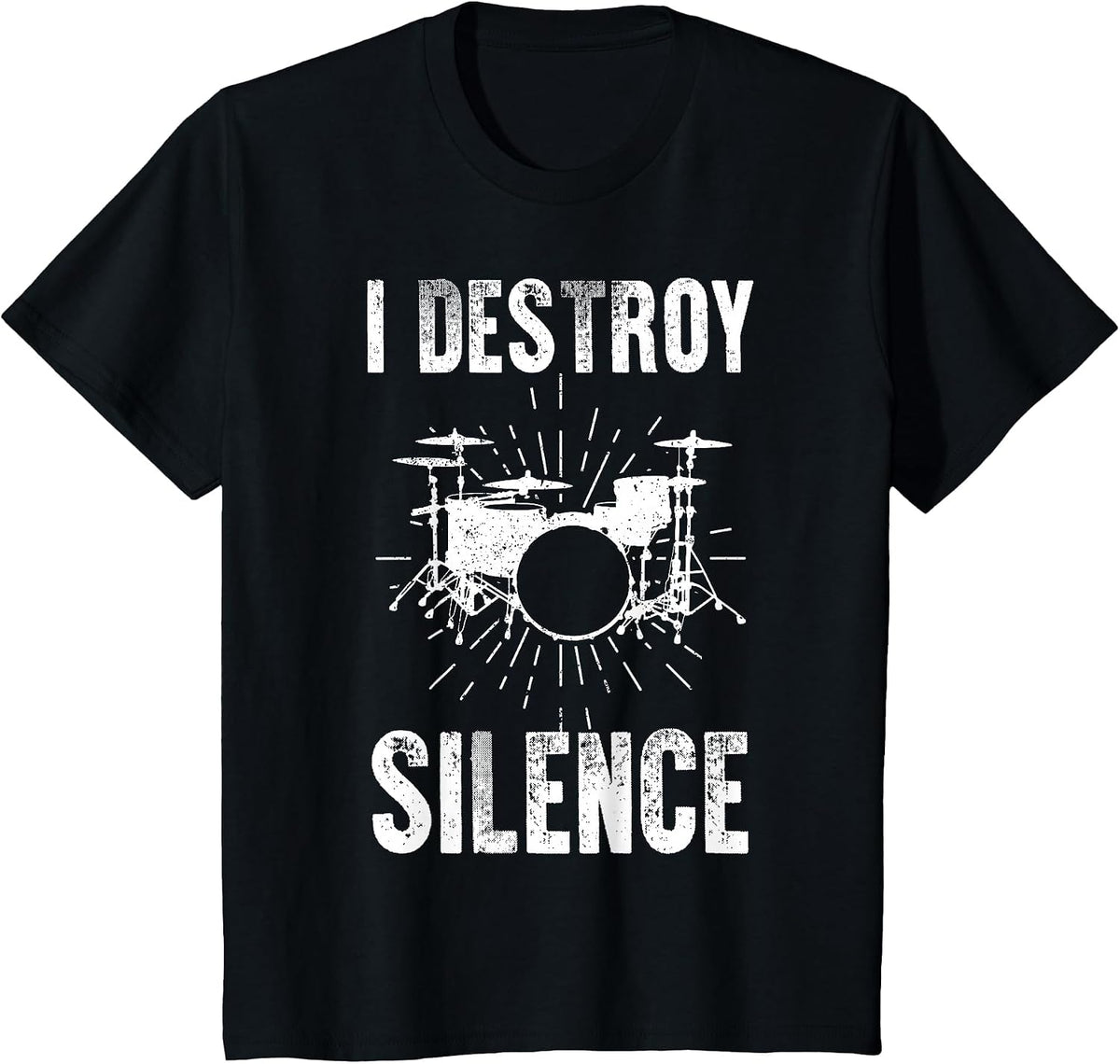 Funny Drummer Art for Men Women Drumming Musician Drum Set T-Shirt - Black