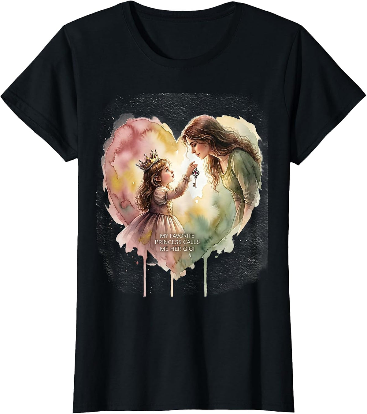 My Favorite Princess Calls Me Her Gigi Funny Grandma Gift T-Shirt - Black